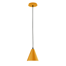 Montclair Light Works PEB420-21-C21 - 8" Jynx shade, white cord with canopy, Bright Yellow