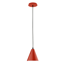 Montclair Light Works PEB420-26-C21 - 8" Jynx shade, white cord with canopy, Vermillion