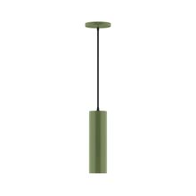 Montclair Light Works PEB426-22-C21 - 3.5" x 12" Beam Pendant, white cord with canopy, Fern Green