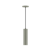 Montclair Light Works PEB426-24-C21 - 3.5" x 12" Beam Pendant, white cord with canopy, Moss Green