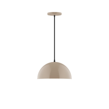 Montclair Light Works PEB432-18-C21 - 12" Arcade Pendant, white cord with canopy, Clay