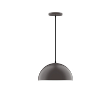 Montclair Light Works PEB432-57-C21 - 12" Arcade Pendant, white cord with canopy, Bronze Matte