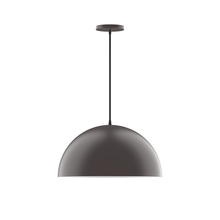 Montclair Light Works PEB433-57-C21 - 18" Arcade Pendant, white cord with canopy, Bronze Matte
