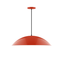 Montclair Light Works PEB439-26-C21 - 24" Plateau Pendant, white cord with canopy, Vermillion