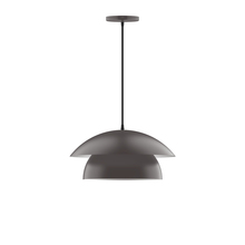 Montclair Light Works PEBX446-57-C21 - 16" Nest Pendant, white cord with canopy, Bronze Matte