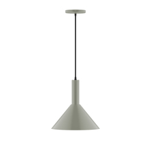 Montclair Light Works PEBX466-24-C21 - 12" Chase Pendant, white cord with canopy, Moss Green