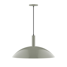 Montclair Light Works PEBX467-24-C21 - 18" Chase Pendant, white cord with canopy, Moss Green