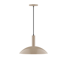 Montclair Light Works PEBX476-18-C21 - 16" Glow Pendant, white cord with canopy, Clay