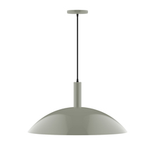 Montclair Light Works PEBX477-24-C21 - 24" Glow Pendant, white cord with canopy, Moss Green