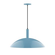 Montclair Light Works PEBX477-54-C21 - 24" Glow Pendant, white cord with canopy, Light Blue