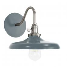 Montclair Light Works SCL401-40-96 - Uno 10" wall sconce,  Slate Gray with Brushed Nickel hardware
