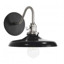 Montclair Light Works SCL401-41-96 - Uno 10" wall sconce,  Black with Brushed Nickel hardware