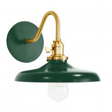 Montclair Light Works SCL401-42-91 - Uno 10" wall sconce,  Forest Green with Brushed Brass hardware