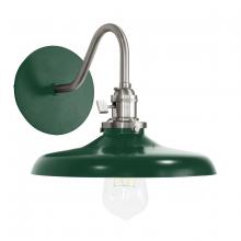 Montclair Light Works SCL401-42-96 - Uno 10" wall sconce,  Forest Green with Brushed Nickel hardware