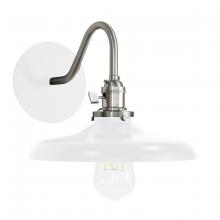 Montclair Light Works SCL401-44-96 - Uno 10" wall sconce,  White with Brushed Nickel hardware