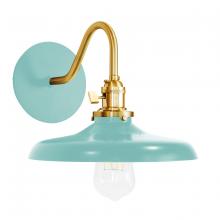 Montclair Light Works SCL401-48-91 - Uno 10" wall sconce,  Sea Green with Brushed Brass hardware