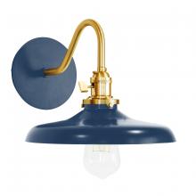 Montclair Light Works SCL401-50-91 - Uno 10" wall sconce,  Navy with Brushed Brass hardware