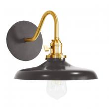 Montclair Light Works SCL401-51-91 - Uno 10" wall sconce,  Architectural Bronze with Brushed Brass hardware