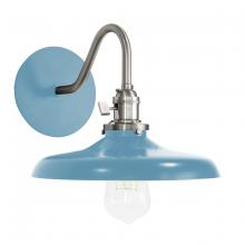 Montclair Light Works SCL401-54-96 - Uno 10" wall sconce,  Light Blue with Brushed Nickel hardware