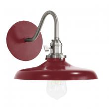 Montclair Light Works SCL401-55-96 - Uno 10" wall sconce,  Barn Red with Brushed Nickel hardware