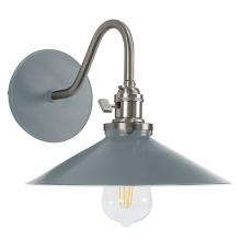 Montclair Light Works SCL404-40-96 - Uno 10" wall sconce,  Slate Gray with Brushed Nickel hardware