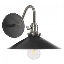 Montclair Light Works SCL404-41-96 - Uno 10" wall sconce,  Black with Brushed Nickel hardware