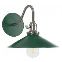 Montclair Light Works SCL404-42-96 - Uno 10" wall sconce,  Forest Green with Brushed Nickel hardware