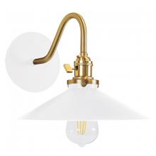 Montclair Light Works SCL404-44-91 - Uno 10" wall sconce,  White with Brushed Brass hardware