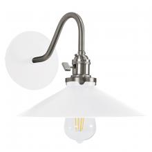 Montclair Light Works SCL404-44-96 - Uno 10" wall sconce,  White with Brushed Nickel hardware