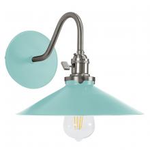 Montclair Light Works SCL404-48-96 - Uno 10" wall sconce,  Sea Green with Brushed Nickel hardware