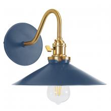 Montclair Light Works SCL404-50-91 - Uno 10" wall sconce,  Navy with Brushed Brass hardware