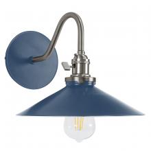 Montclair Light Works SCL404-50-96 - Uno 10" wall sconce,  Navy with Brushed Nickel hardware