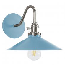 Montclair Light Works SCL404-54-96 - Uno 10" wall sconce,  Light Blue with Brushed Nickel hardware