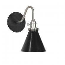 Montclair Light Works SCL405-41-96 - Uno 6" wall sconce,  Black with Brushed Nickel hardware