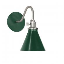 Montclair Light Works SCL405-42-96 - Uno 6" wall sconce,  Forest Green with Brushed Nickel hardware