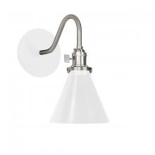 Montclair Light Works SCL405-44-96 - Uno 6" wall sconce,  White with Brushed Nickel hardware