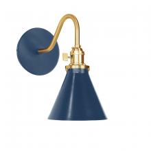 Montclair Light Works SCL405-50-91 - Uno 6" wall sconce,  Navy with Brushed Brass hardware