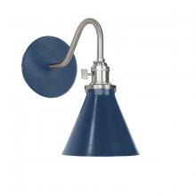 Montclair Light Works SCL405-50-96 - Uno 6" wall sconce,  Navy with Brushed Nickel hardware