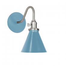 Montclair Light Works SCL405-54-96 - Uno 6" wall sconce,  Light Blue with Brushed Nickel hardware
