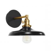 Montclair Light Works SCM401-41-91 - Uno 10" wall sconce,  Black with Brushed Brass hardware