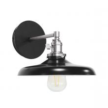 Montclair Light Works SCM401-41-96 - Uno 10" wall sconce,  Black with Brushed Nickel hardware