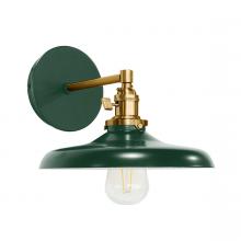 Montclair Light Works SCM401-42-91 - Uno 10" wall sconce,  Forest Green with Brushed Brass hardware