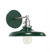 Montclair Light Works SCM401-42-96 - Uno 10" wall sconce,  Forest Green with Brushed Nickel hardware