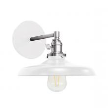 Montclair Light Works SCM401-44-96 - Uno 10" wall sconce,  White with Brushed Nickel hardware