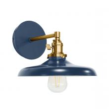Montclair Light Works SCM401-50-91 - Uno 10" wall sconce,  Navy with Brushed Brass hardware