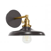Montclair Light Works SCM401-51-91 - Uno 10" wall sconce,  Architectural Bronze with Brushed Brass hardware