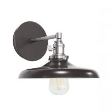Montclair Light Works SCM401-51-96 - Uno 10" wall sconce,  Architectural Bronze with Brushed Nickel hardware