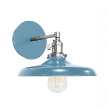 Montclair Light Works SCM401-54-96 - Uno 10" wall sconce,  Light Blue with Brushed Nickel hardware