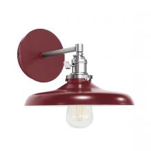 Montclair Light Works SCM401-55-96 - Uno 10" wall sconce,  Barn Red with Brushed Nickel hardware