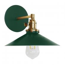Montclair Light Works SCM404-42-91 - Uno 10" wall sconce,  Forest Green with Brushed Brass hardware